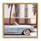 Stupell Industries Tropical Scene Classic Car Framed Floater Canvas Wall Art Design by Noah Bay